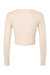 Bella + Canvas 1501 Womens Micro Rib Long Sleeve Crewneck T-Shirt Solid Natural Blend Flat Back