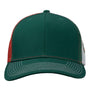 Kati Mens Printed Mesh Snapback Trucker Hat - Dark Green/Red/Mexico Flag - NEW