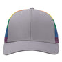 Kati Mens Printed Mesh Snapback Trucker Hat - Grey/Rainbow - NEW