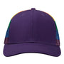 Kati Mens Printed Mesh Snapback Trucker Hat - Purple/Rainbow - NEW