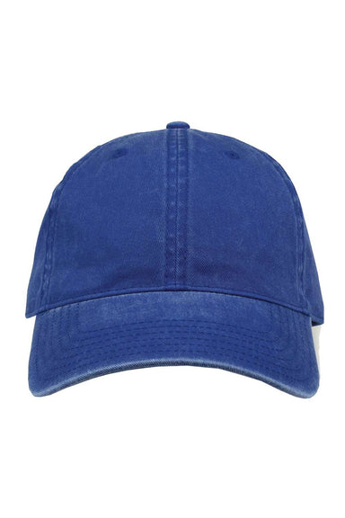 The Game GB465 Mens Pigment Dyed Hat Royal Blue Flat Front
