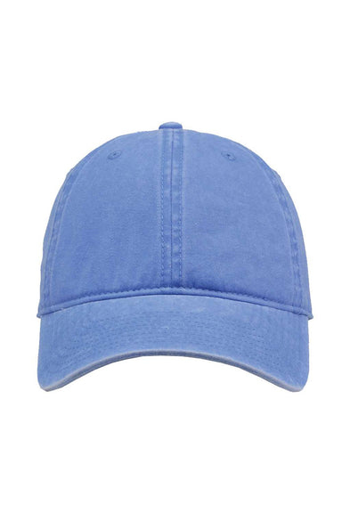 The Game GB465 Mens Pigment Dyed Hat Sky Blue Flat Front