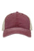 The Game GB460 Mens Pigment Dyed Trucker Hat Dark Maroon/Stone Flat Front