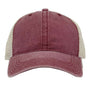 The Game Mens Pigment Dyed Adjustable Trucker Hat - Dark Maroon/Stone - NEW