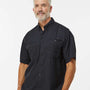 Paragon Mens Hatteras Performance Moisture Wicking Short Sleeve Button Down Shirt w/ Double Pockets - Black - NEW