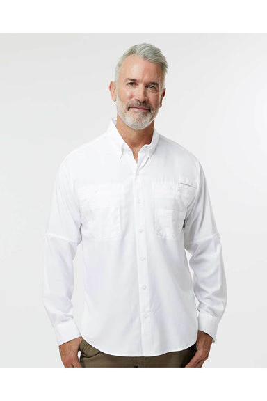 Paragon 702 Mens Kitty Hawk Performance Long Sleeve Button Down Shirt White Model Front