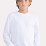 Next Level Youth Long Sleeve Crewneck T-Shirt - White