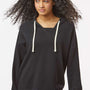 MV Sport Womens Angel Fleece Crop Hooded Sweatshirt Hoodie - Black