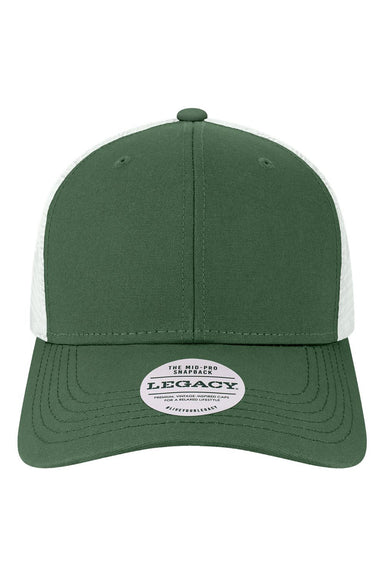 Legacy MPS Mens Mid Pro Snapback Trucker Hat Dark Green/White Flat Front
