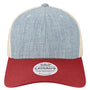 Legacy Hats Mens Mid Pro Snapback Trucker Hat - Melange Light Blue/Cardinal Red/Stone - Closeout