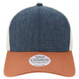 Legacy Hats Mens Mid Pro Snapback Trucker Hat - Melange Navy Blue/Bronze/Stone - Closeout