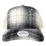 Legacy Mens 5 Panel Trucker Snapback Hat - Grey Wool Plaid - NEW