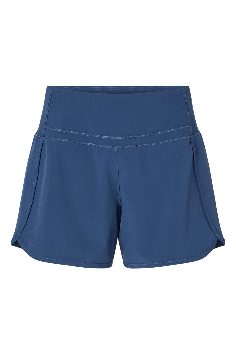 Boxercraft BW6103 Womens Stretch Woven Lined Shorts Indigo Blue Flat Front