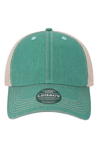 Legacy OFAY Youth Old Favorite Trucker Hat Aqua Green/Khaki Flat Front