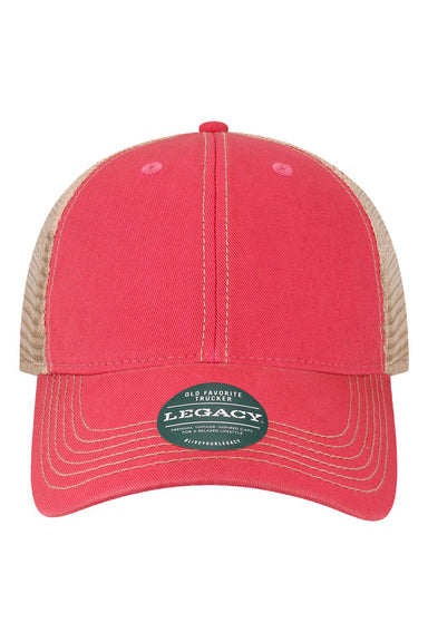 Legacy OFAY Youth Old Favorite Trucker Hat Dark Pink/Khaki Flat Front