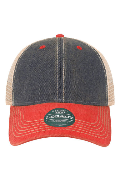 Legacy OFAY Youth Old Favorite Trucker Hat Navy Blue/Scarlet Red/Khaki Flat Front