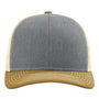 Richardson Hats Mens Snapback Trucker Hat - Heather Grey/Birch/Amber Gold