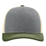 Richardson Hats Mens Snapback Trucker Hat - Heather Grey/Birch/Army Olive Green