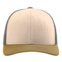 Richardson Hats Mens Snapback Trucker Hat - Mink Beige/Charcoal Grey/Amber Gold