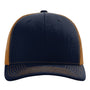 Richardson Hats Mens Snapback Trucker Hat - Navy Blue/Carmel
