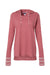 MV Sport W19439 Womens Heathered Jersey Hooded T-Shirt Hoodie Dusty Rose Pink Flat Front