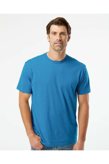 Kastlfel 2010 Mens RecycledSoft Short Sleve Crewneck T-Shirt Breaker Blue Model Front