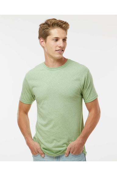 Kastlfel 2010 Mens RecycledSoft Short Sleve Crewneck T-Shirt Green Tea Model Front