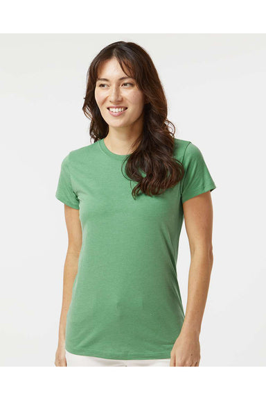 Kastlfel 2021 Womens RecycledSoft Short Sleeve Crewneck T-Shirt Green Model Front