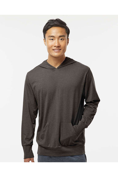 Kastlfel 4022 Mens RecycledSoft Hooded Long Sleeve T-Shirt Hoodie Carbon Grey Model Front