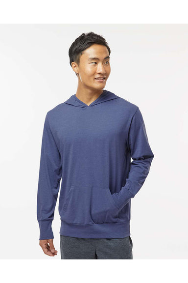 Kastlfel 4022 Mens RecycledSoft Hooded Long Sleeve T-Shirt Hoodie Vintage Royal Blue Model Front