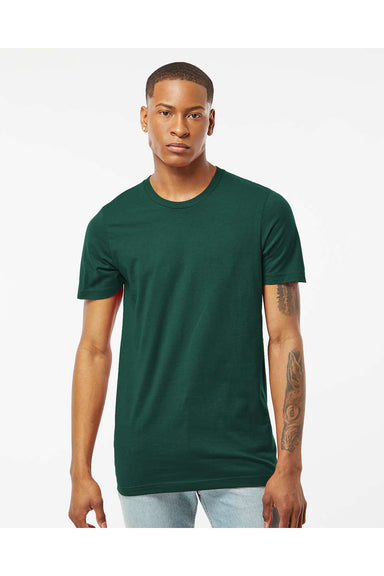 Tultex 602 Mens Short Sleeve Crewneck T-Shirt Forest Green Model Front