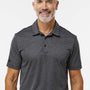Adidas Mens Space Dyed Short Sleeve Polo Shirt - Black Melange - New