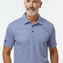 Adidas Mens Space Dyed Short Sleeve Polo Shirt - Collegiate Royal Blue Melange - New