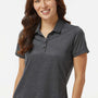 Adidas Womens Space Dyed Short Sleeve Polo Shirt - Black Melange - New