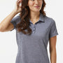 Adidas Womens Space Dyed Short Sleeve Polo Shirt - Collegiate Navy Blue Melange - New