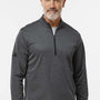 Adidas Mens Space Dyed 1/4 Zip Sweatshirt - Black Melange - New