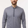 Adidas Mens Space Dyed 1/4 Zip Sweatshirt - Collegiate Navy Blue Melange - New