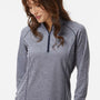 Adidas Womens Space Dyed 1/4 Zip Sweatshirt - Collegiate Navy Blue Melange - New