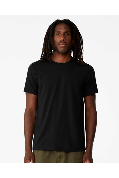Bella + Canvas 3001ECO Mens EcoMax Short Sleeve Crewneck T-Shirt Black Model Front