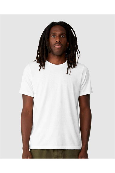 Bella + Canvas 3001ECO Mens EcoMax Short Sleeve Crewneck T-Shirt White Model Front