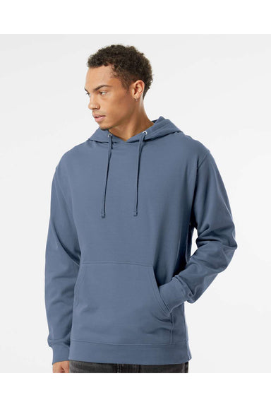 Independent Trading Co. SS4500 Mens Hooded Sweatshirt Hoodie Storm Blue Model Front