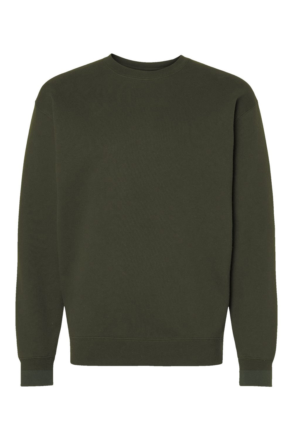 Independent Trading Co. IND3000 Mens Crewneck Sweatshirt Army Green Flat Front