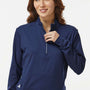 Adidas Womens Ultimate365 Moisture Wicking 1/4 Zip Sweatshirt w/ Pockets - Collegiate Navy Blue - New