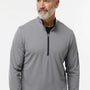 Adidas Mens Moisture Wicking 1/4 Zip Sweatshirt - Grey/Black - New