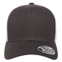 Flexfit Hats Mens Mesh Snapback Trucker Hat - Charcoal Grey/White