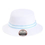 Imperial Hats Mens The Oxford UPF 50+ Performance Bucket Hat - White/Light Blue - New