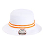 Imperial Hats Mens The Oxford UPF 50+ Performance Bucket Hat - White/Orange - New