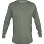 Anetik Mens Low Pro Tech Moisture Wicking Long Sleeve Crewneck T-Shirt - Heather Dark Olive Green - New
