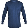 Anetik Mens Low Pro Tech Moisture Wicking Long Sleeve Crewneck T-Shirt - Heather Navy Blue - New
