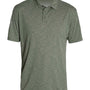 Anetik Mens Low Pro Tech UPF 30+ Short Sleeve Polo Shirt - Heather Dark Olive Green - New